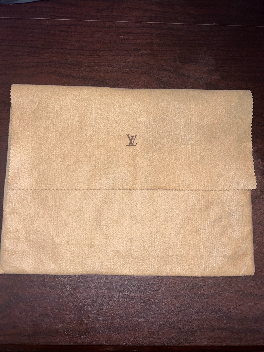 Fashion  Beige/Tan Fold-Over Logo Pouch